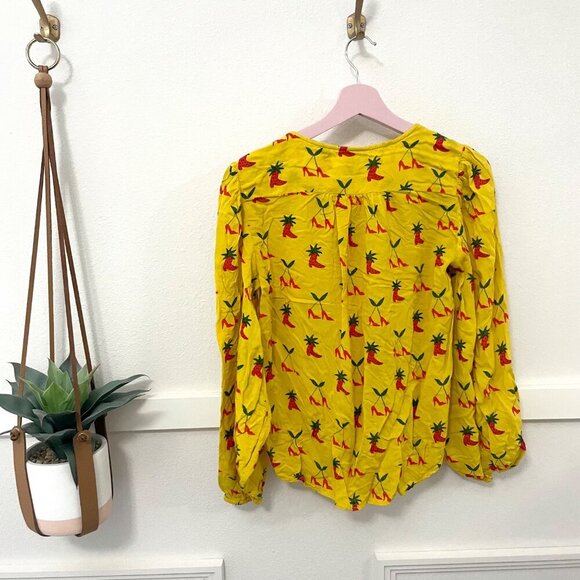 Anthropologie Kendra Dandy Strawberry High Heel Boots Yellow Blouse 4 OB1271581 - Picture 7 of 7